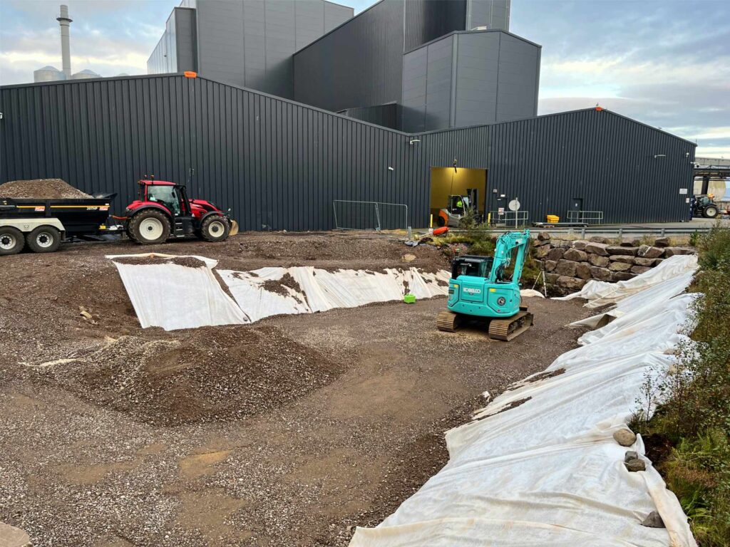 Dunvegan Groundworks - MOWI suds pond before